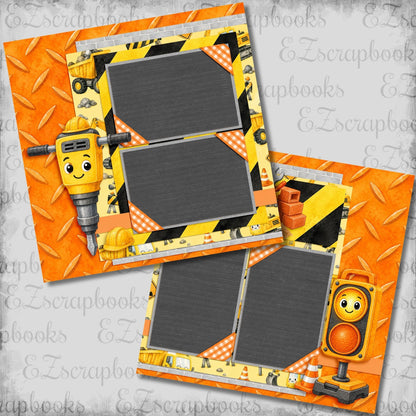 Construction Kid Jackhammer - Scrapbook Layout - 26-260