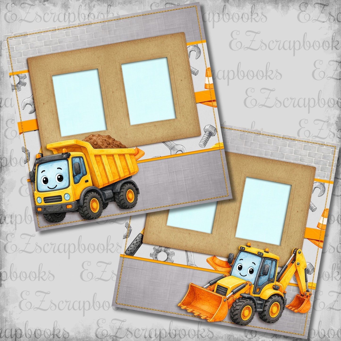 Construction Kid Dump Truck - Scrapbook Layout - 26-268