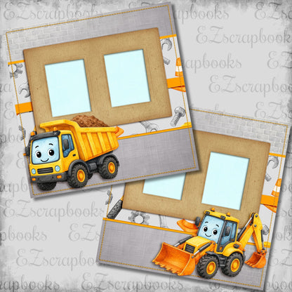 Construction Kid Dump Truck - Scrapbook Layout - 26-268