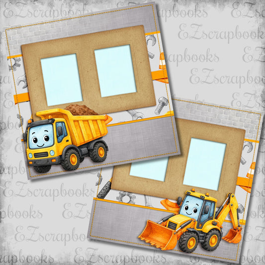 Construction Kid Dump Truck - Scrapbook Layout - 26-268
