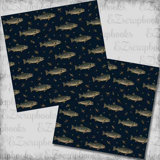 Fish Tales Blue - 12x12 Scrapbook Papers - 26-256