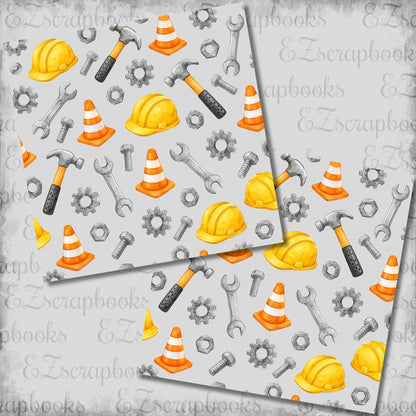 Construction Pattern - 12x12 Scrapbook Papers - 26-305