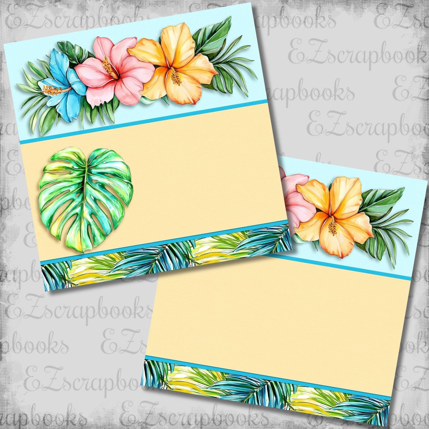 Bright Vacation Floral NPM - Scrapbook Layout - 26-335