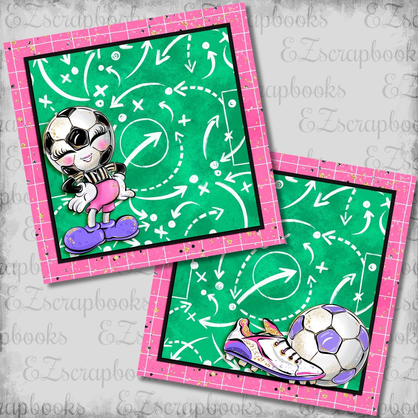 Cute Soccer Head NPM - Scrapbook Layout - 26-283