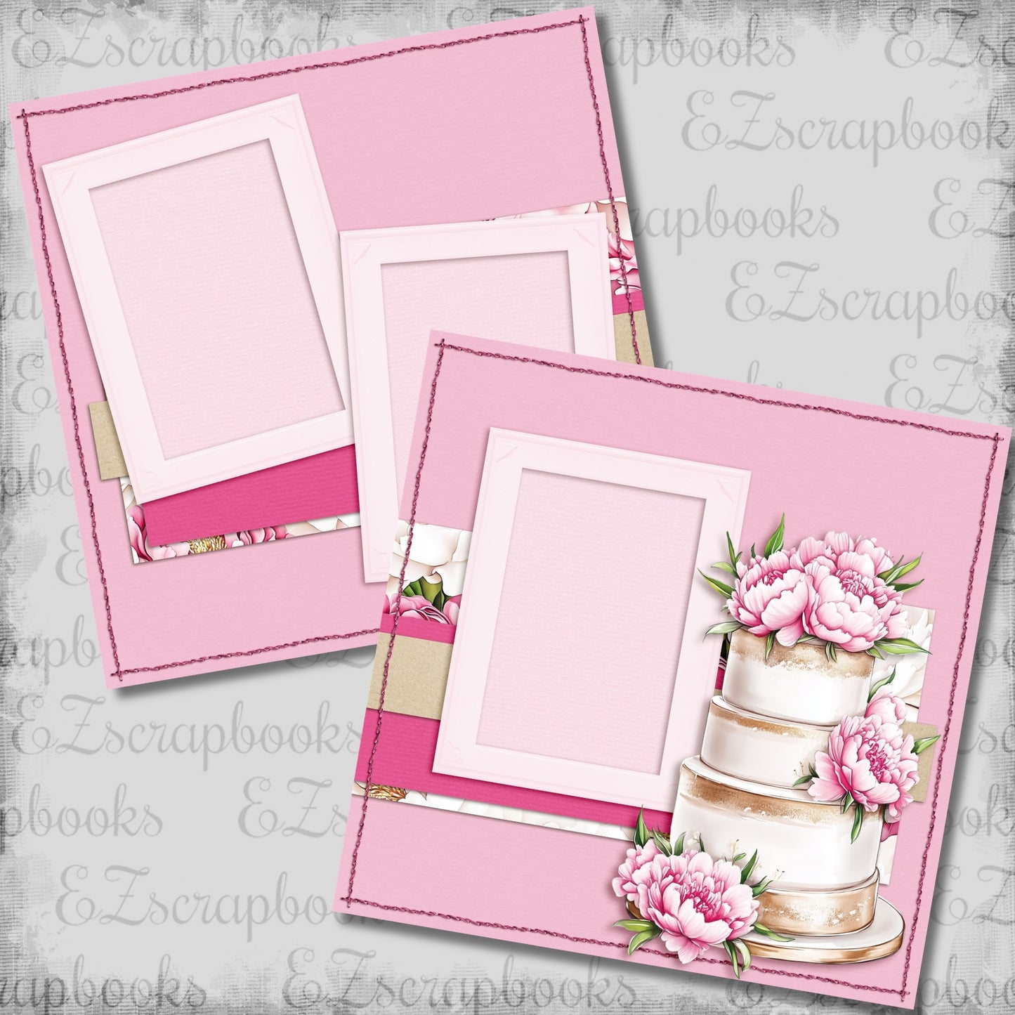Birthday Queen Cake - Scrapbook Layout - 26-180