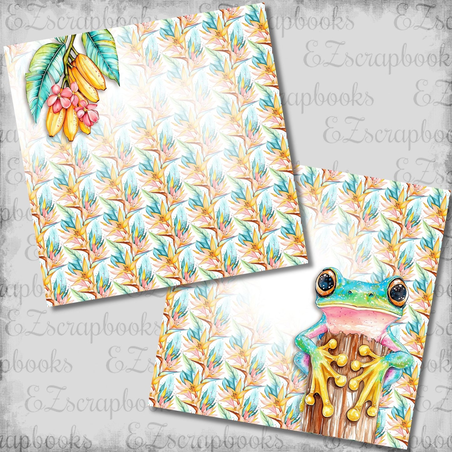 Bright Vacation Frog NPM - Scrapbook Layout - 26-327
