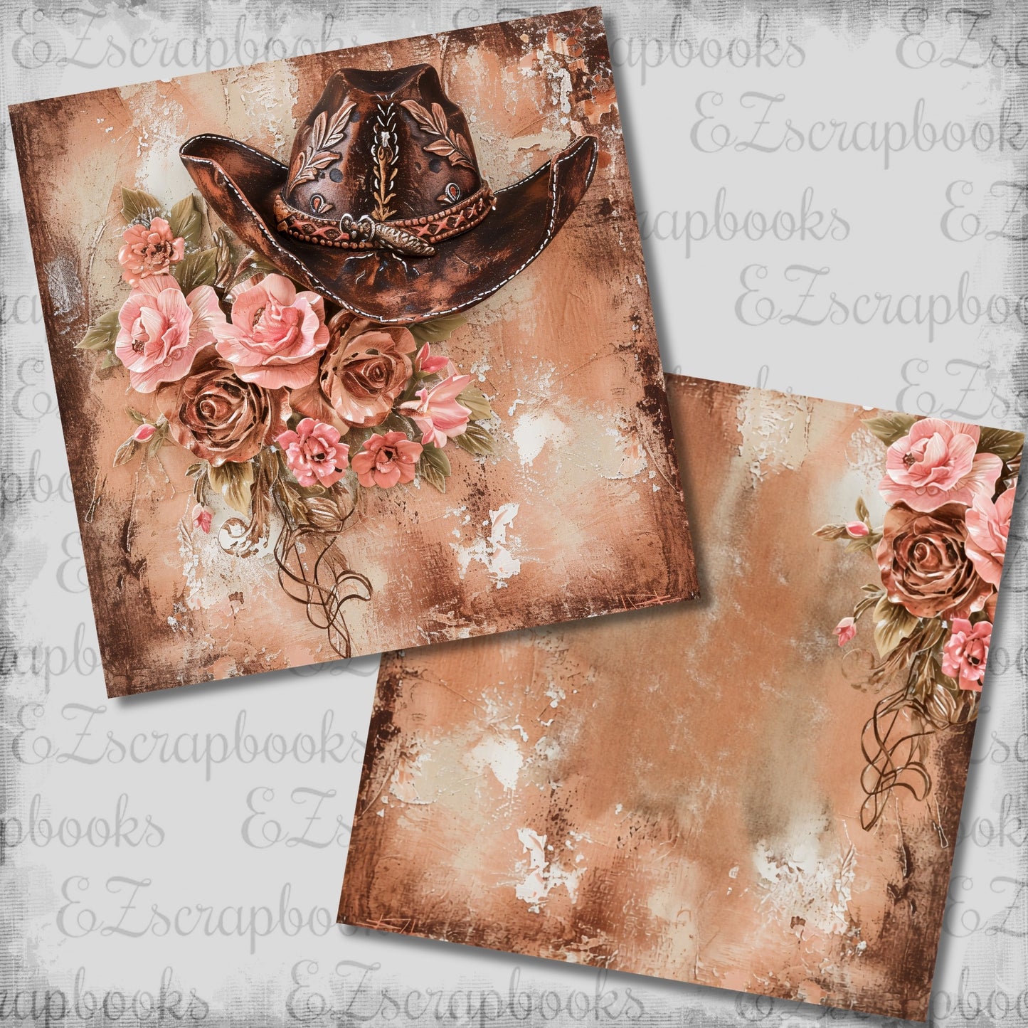 Blush Leather Cowgirl Design 4 NPM - Scrapbook Layout - 26-195
