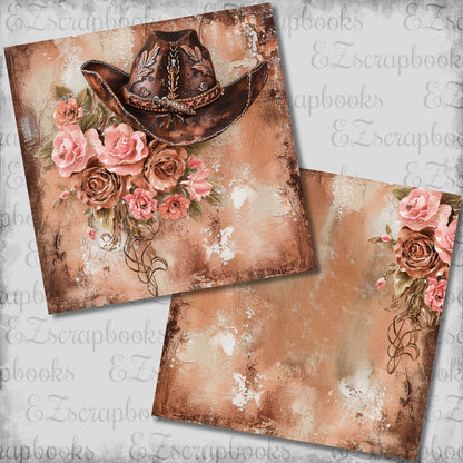 Blush Leather Cowgirl Design 4 NPM - Scrapbook Layout - 26-195