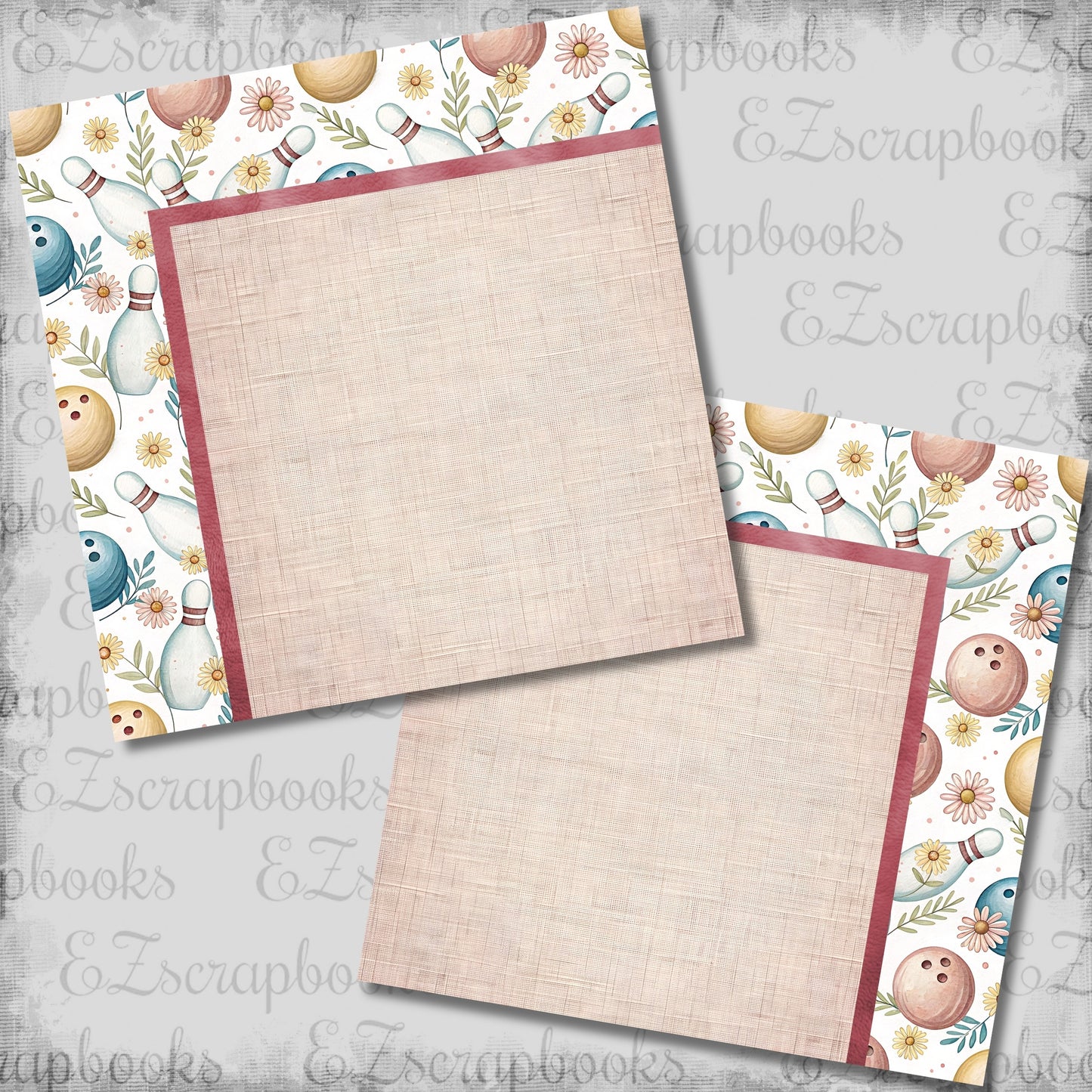 Coquette Bowling NPM - Scrapbook Layout - 26-161