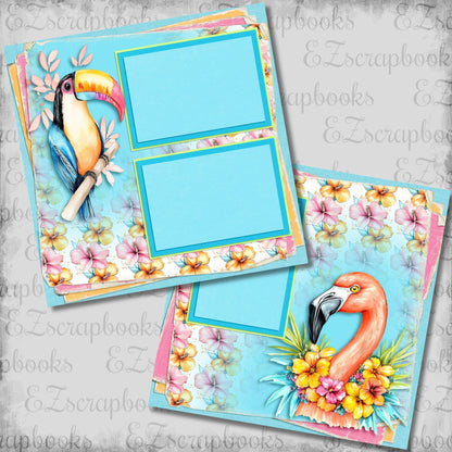 Bright Vacation Birds - Scrapbook Layout - 26-330