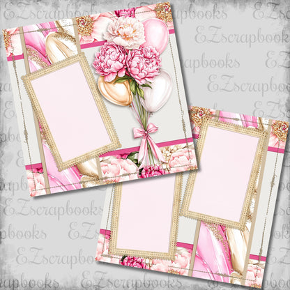 Birthday Queen Balloons - Scrapbook Layout - 26-182