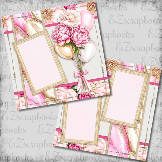 Birthday Queen Balloons - Scrapbook Layout - 26-182