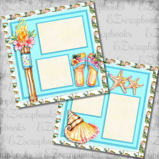 Bright Vacation Tiki Torch - Scrapbook Layout - 26-328