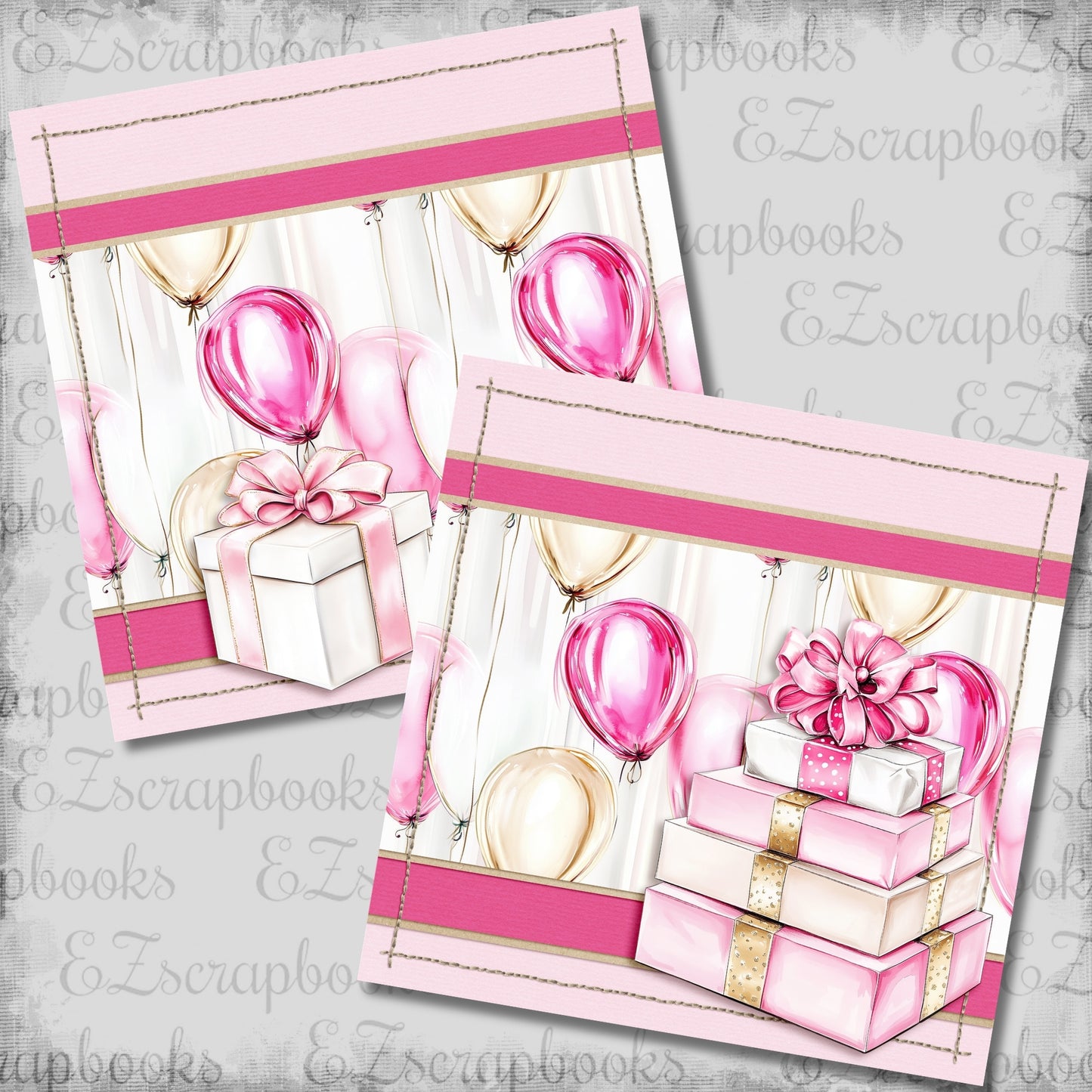 Birthday Queen Presents NPM - Scrapbook Layout - 26-185