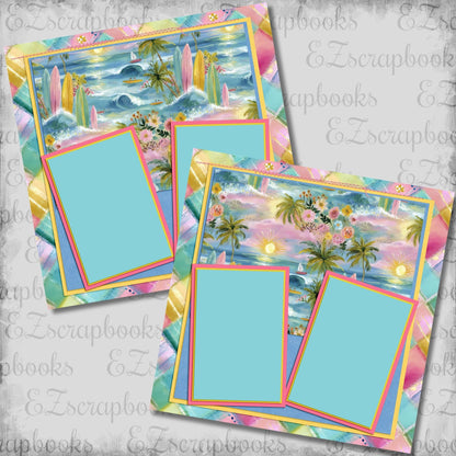 Beachy Pink B - Scrapbook Layout - 26-236