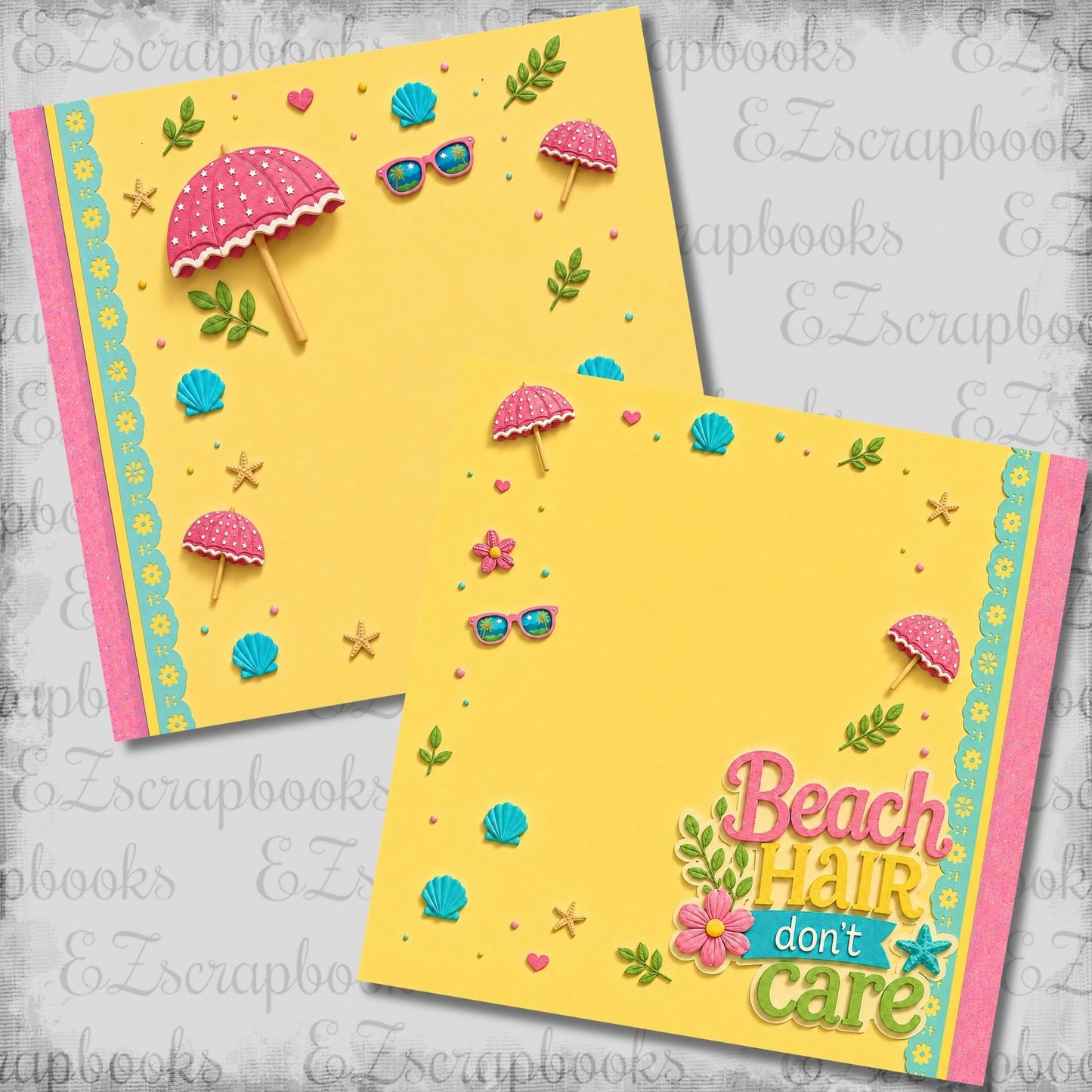 Beach Hair NPM - Scrapbook Layout - 26-219