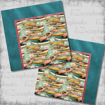 Lake Girl Canoe NPM - Scrapbook Layout - 26-205