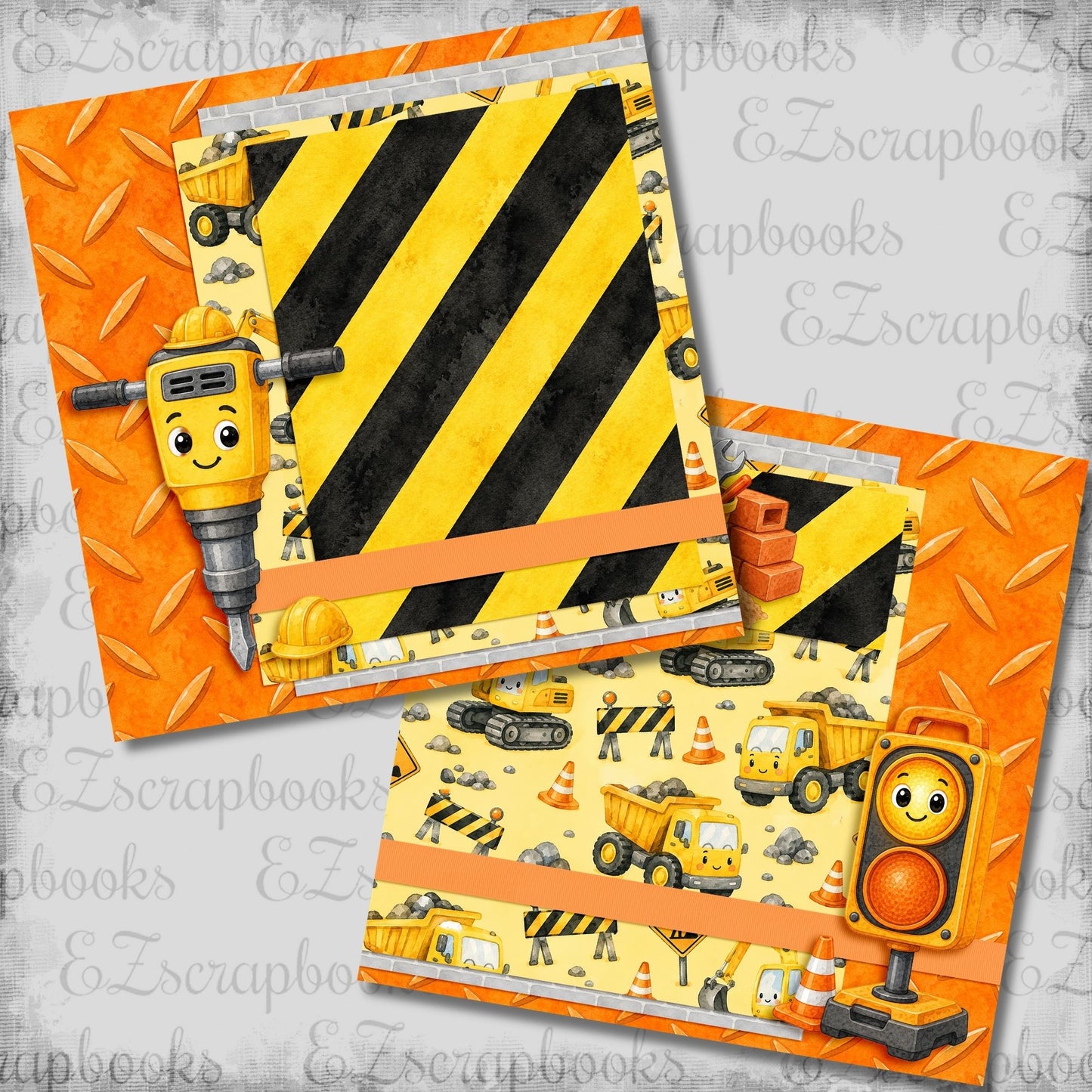 Construction Kid Jackhammer NPM - Scrapbook Layout - 26-261