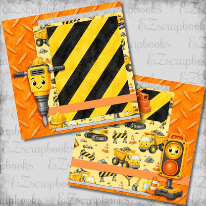 Construction Kid Jackhammer NPM - Scrapbook Layout - 26-261