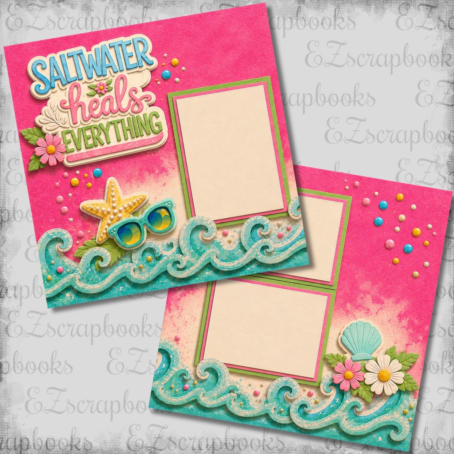 Saltwater - Scrapbook Layout - 26-216