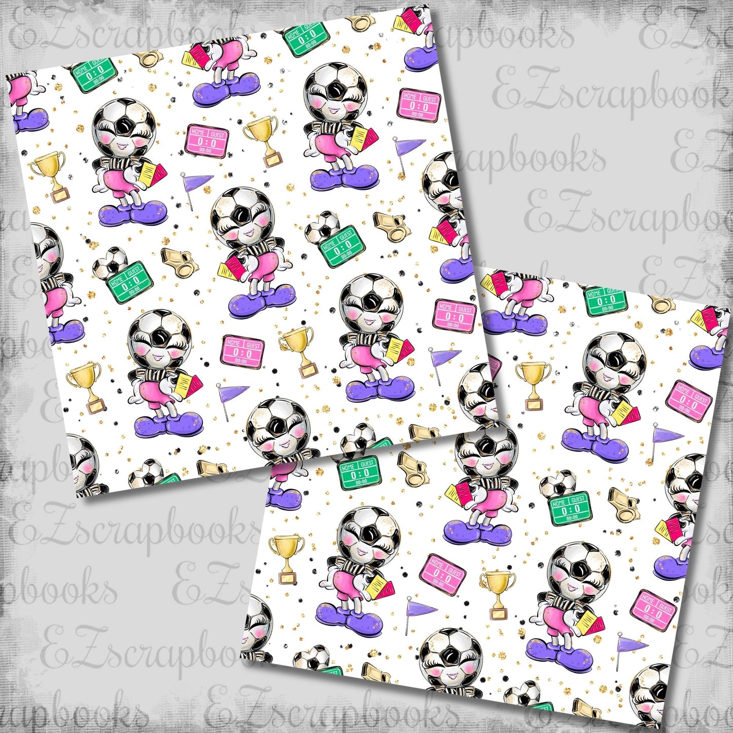 Soccer Head - 12x12 Scrapbook Papers - 26-288