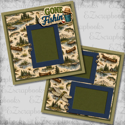 Gone Fishing - Scrapbook Layout - 26-248