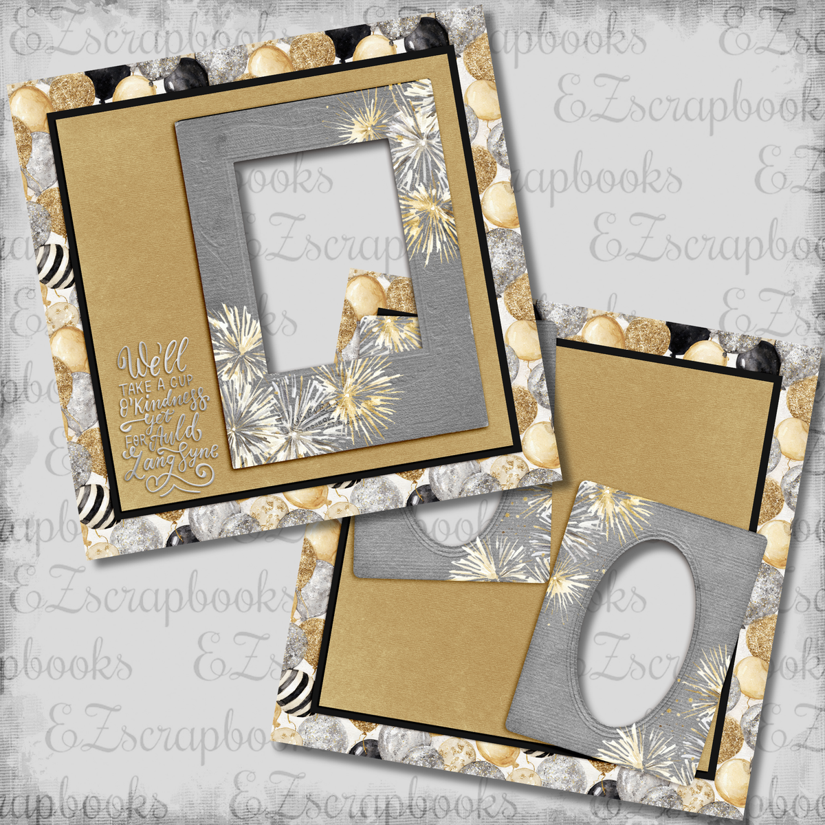 Auld Lang Syne - EZ Digital Scrapbook Pages - INSTANT DOWNLOAD