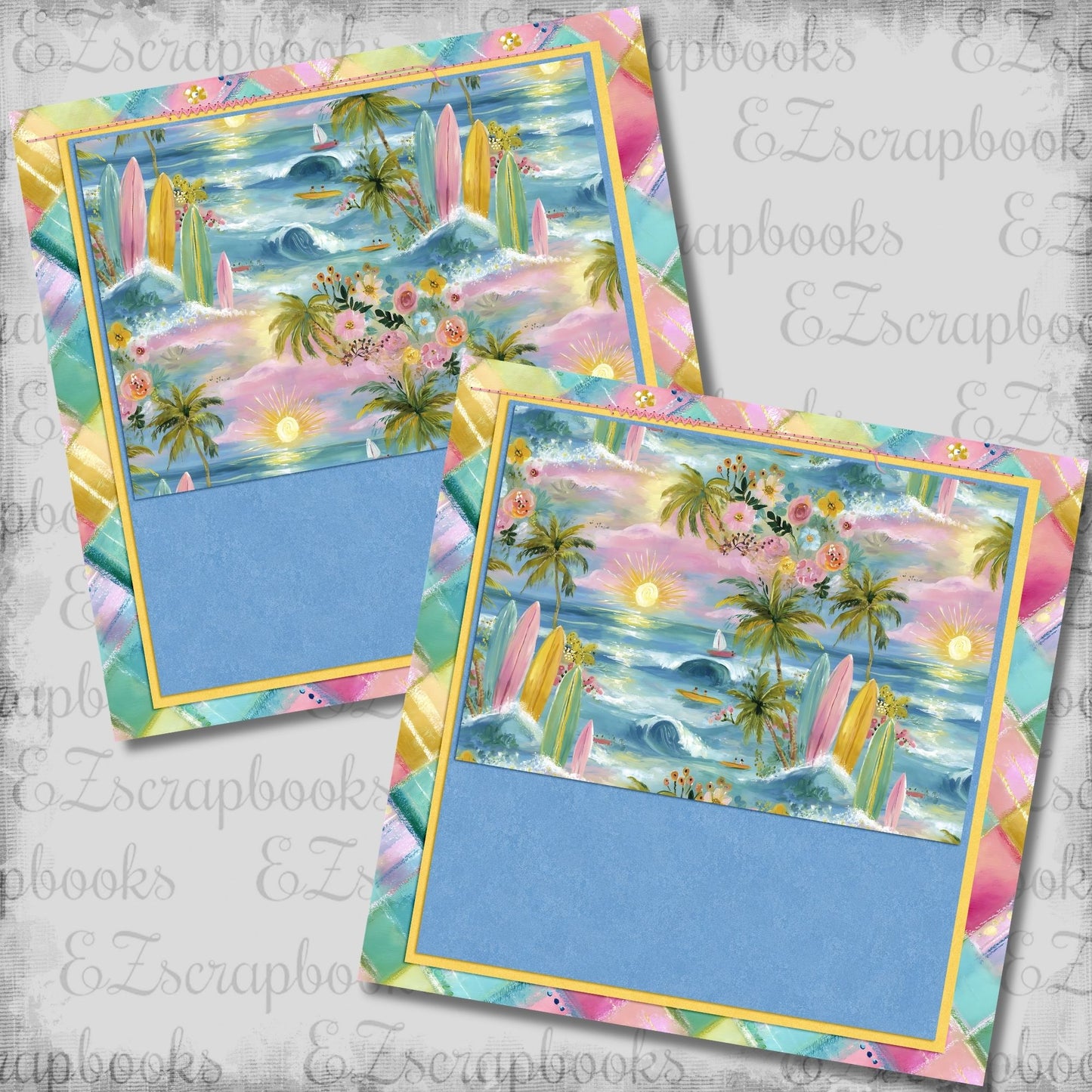 Beachy Pink B NPM - Scrapbook Layout - 26-237