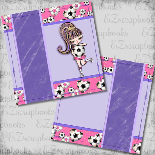 Soccer Girl Purple NPM - Scrapbook Layout - 26-271