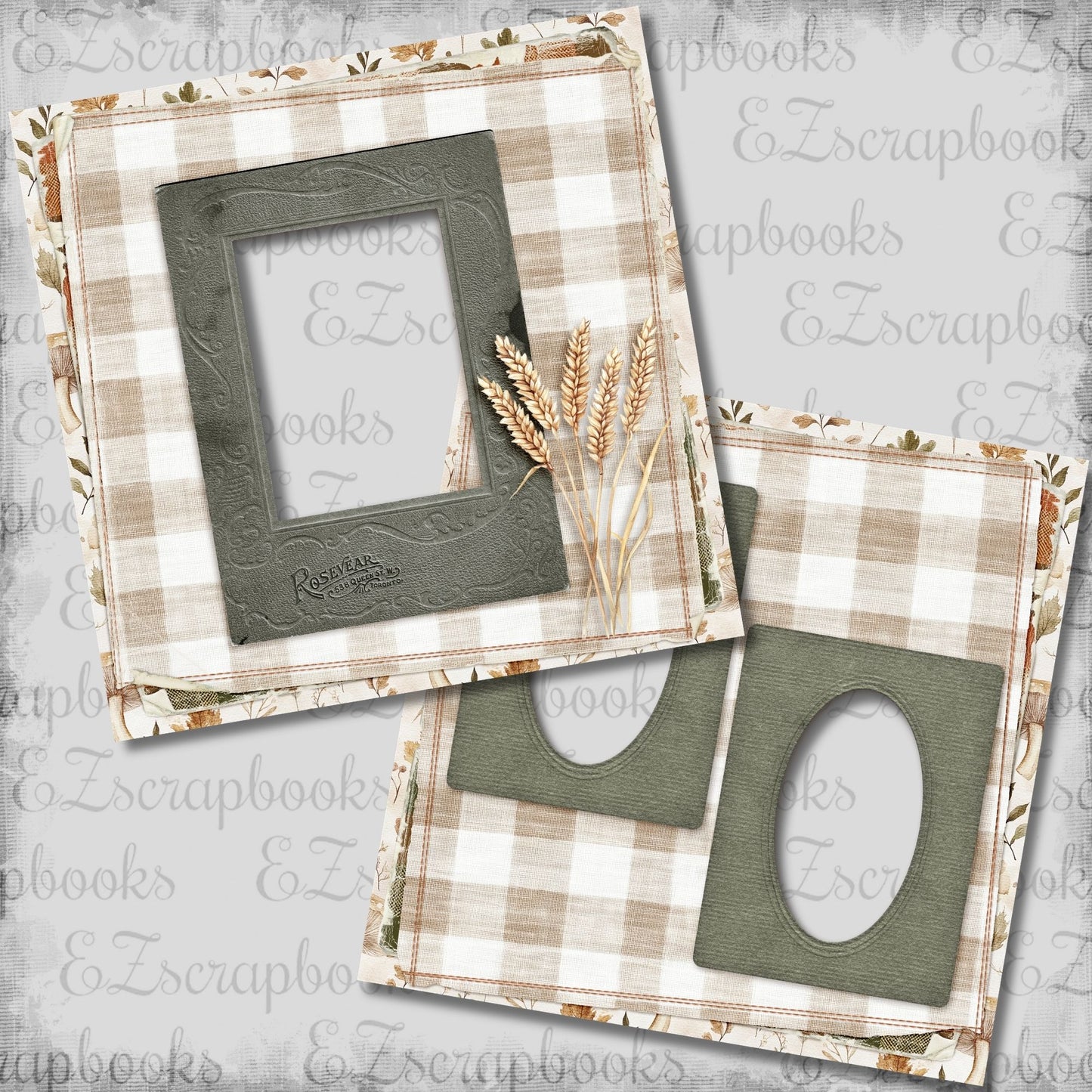 Grateful Wheat - Thanksgiving - EZ Digital Scrapbook Pages - INSTANT DOWNLOAD