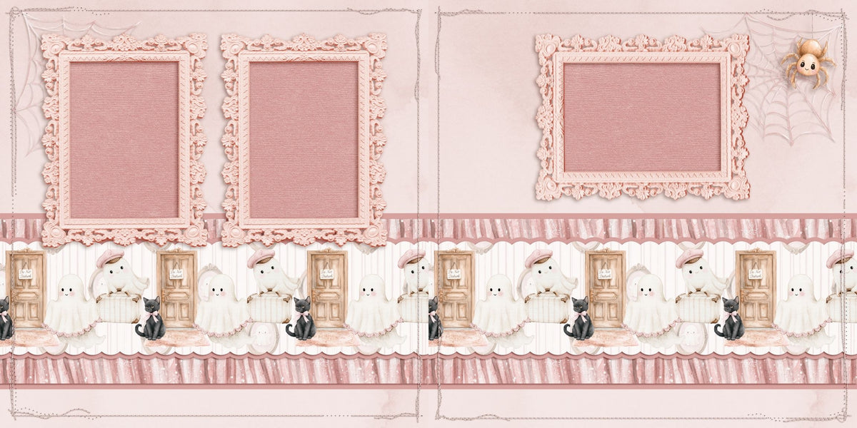 Ghost Room - Halloween - Set of 5 Double Page Scrapbook Layouts - 26-1058