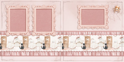 Ghost Room - Halloween - Set of 5 Double Page Scrapbook Layouts - 26-1058