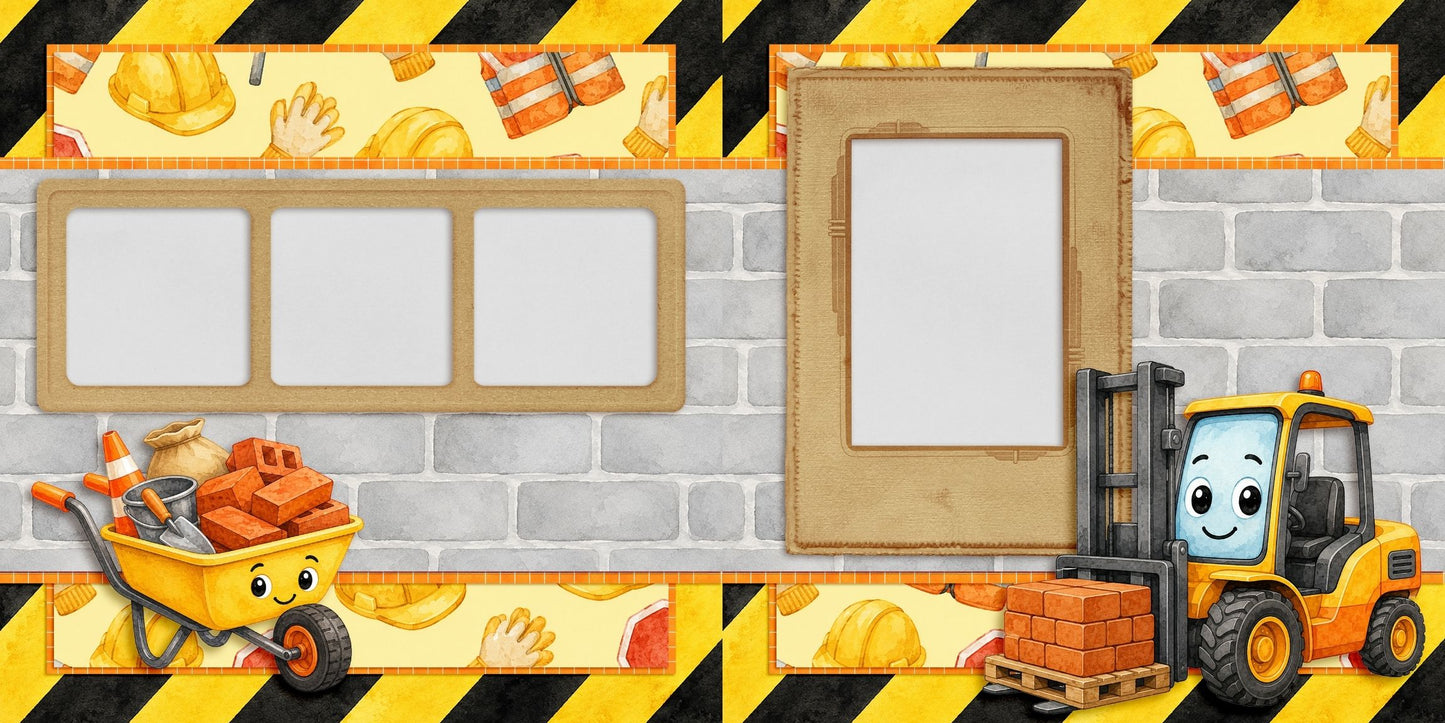 Construction Kid Forklift - Scrapbook Layout - 26-264