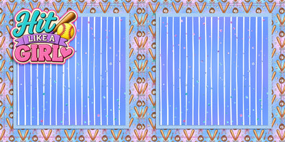 Hit Like a Girl NPM - Softball Scrapbook Layout - 26-299