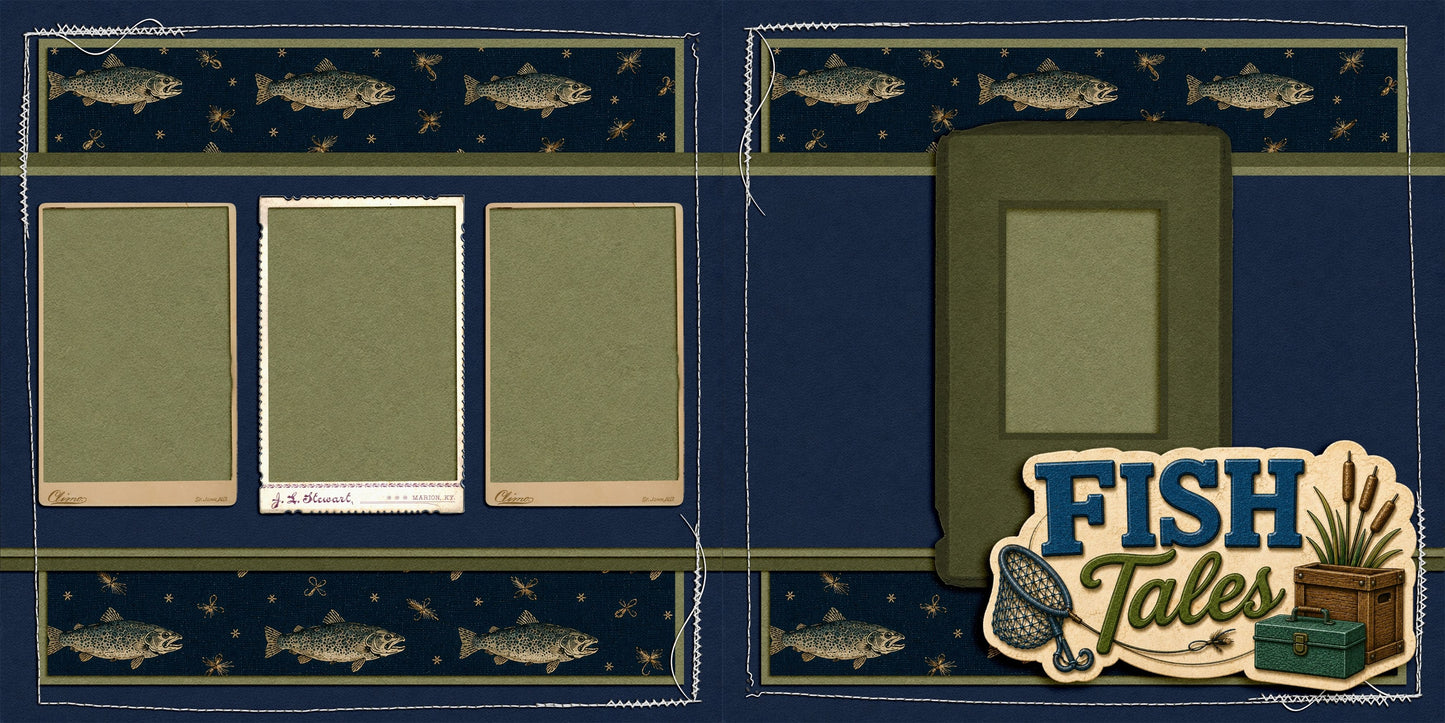 Fish Tales - Scrapbook Layout - 26-250