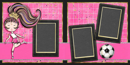 Soccer Girl Pink - Scrapbook Layout - 26-276