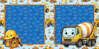 Construction Kid Cement Truck NPM - Scrapbook Layout - 26-267