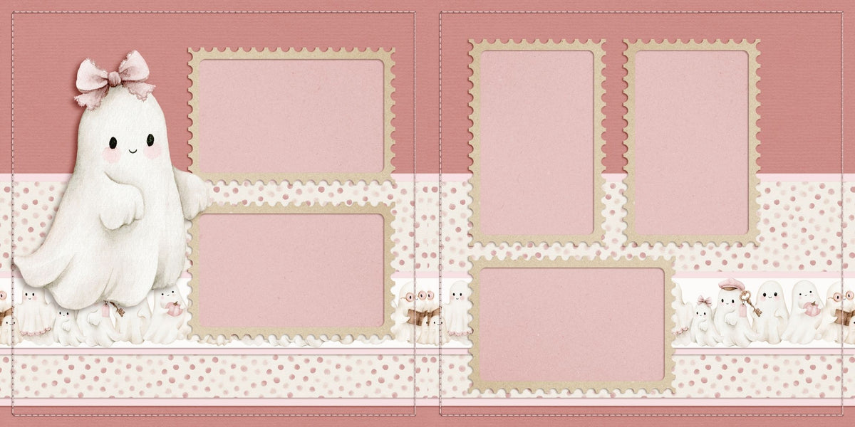 Ghost Room - Halloween - Set of 5 Double Page Scrapbook Layouts - 26-1058