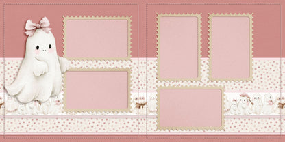 Ghost Room - Halloween - Set of 5 Double Page Scrapbook Layouts - 26-1058