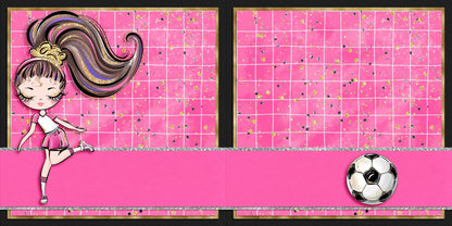 Soccer Girl Pink NPM - Scrapbook Layout - 26-277