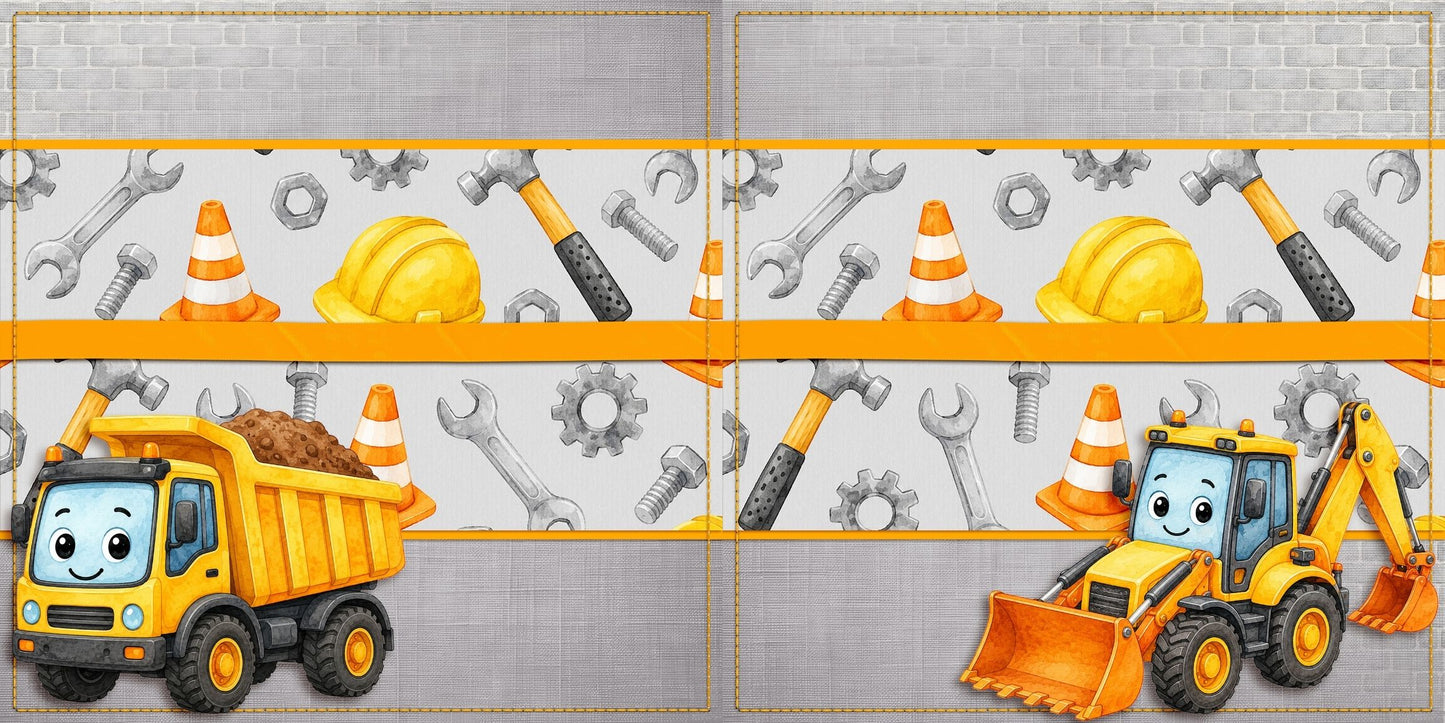 Construction Kid Dump Truck NPM - Scrapbook Layout - 26-269
