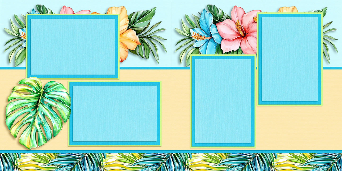 Bright Vacation Floral - Scrapbook Layout - 26-334