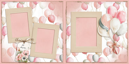 To Mom Balloons - Scrapbook Layout - 26-164