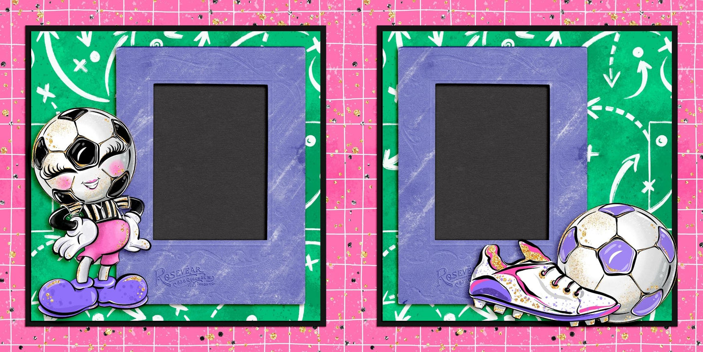 Cute Soccer Head - Scrapbook Layout - 26-282