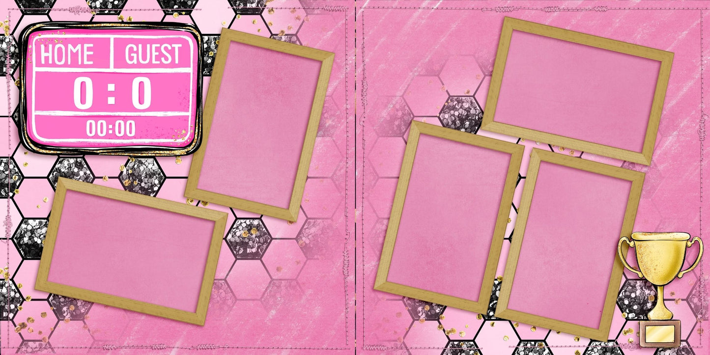 Soccer Girl Trophy - Scrapbook Layout - 26-286