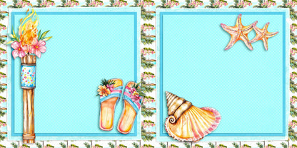 Bright Vacation Tiki Torch NPM - Scrapbook Layout - 26-329