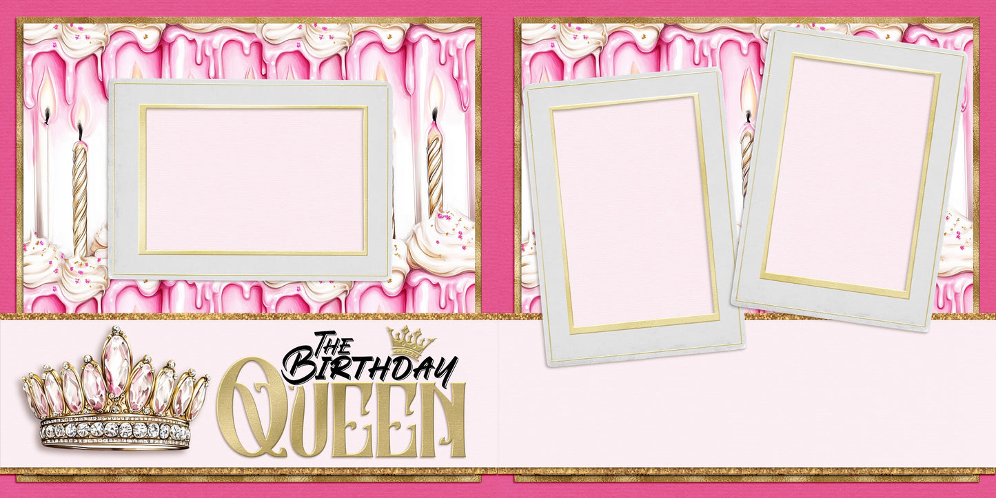 The Birthday Queen - Scrapbook Layout - 26-178