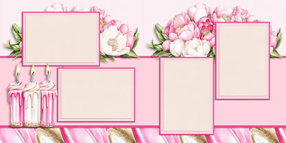 Birthday Queen Candles - Scrapbook Layout - 26-186