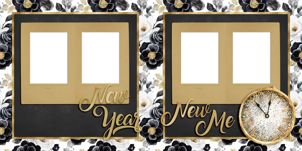 Happy New Year EZ Quick Pages -  Digital Bundle - 10 Digital Scrapbook Pages - INSTANT DOWNLOAD