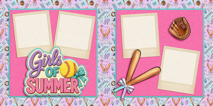 Girls of Summer - Softball Scrapbook Layout - 26-296